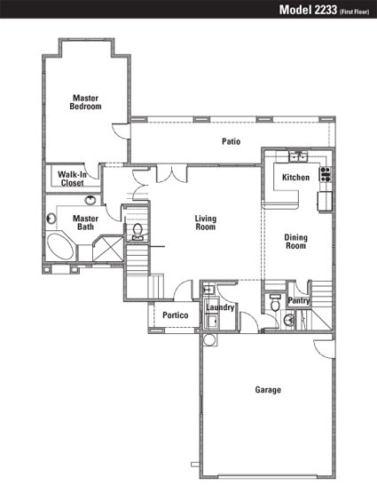 Model 2233 First Floor Floor Plan