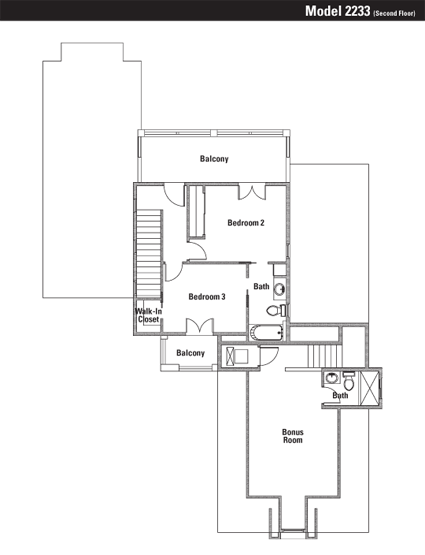 Model 2233 Second Floor Floor Plan